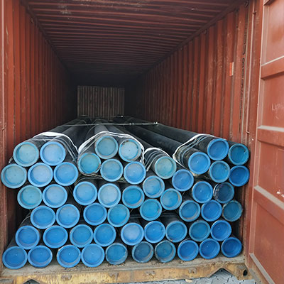 seamless pipe in container